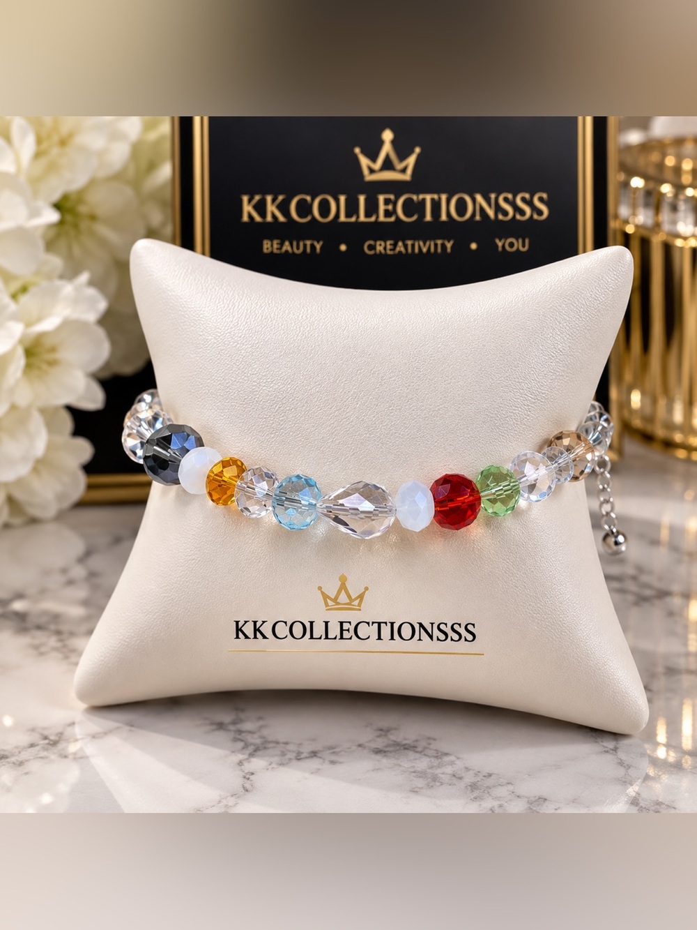 KKCollectionSSS Multicolor Crystal Stretch Bracelet